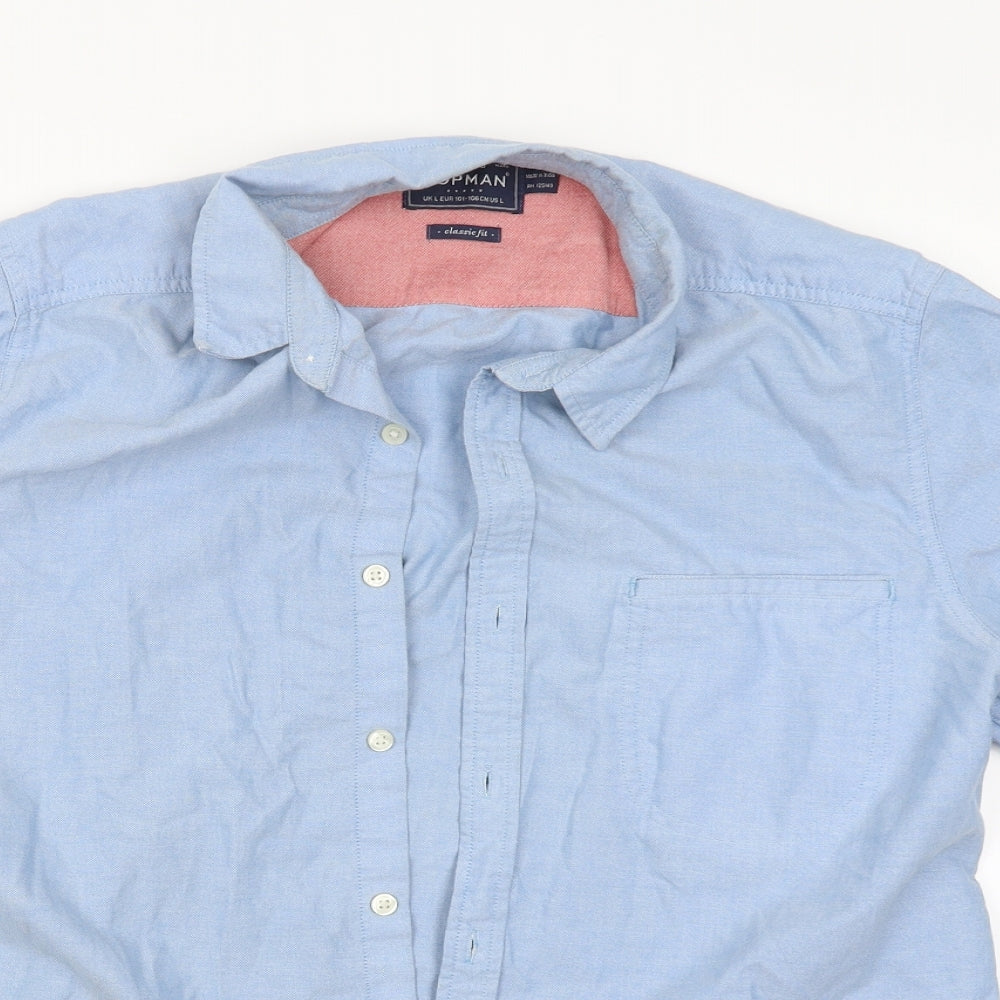 Topman Mens Blue    Button-Up Size L