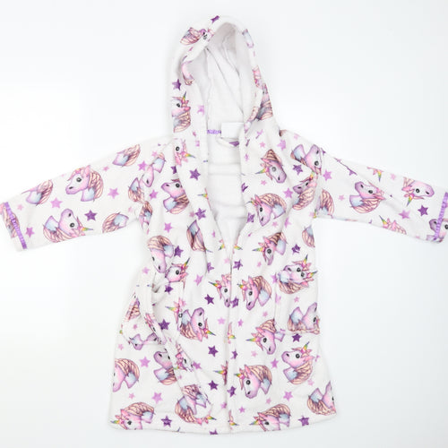 Emoji Girls White Solid  Cami Gown Size 5-6 Years  - UNICORN