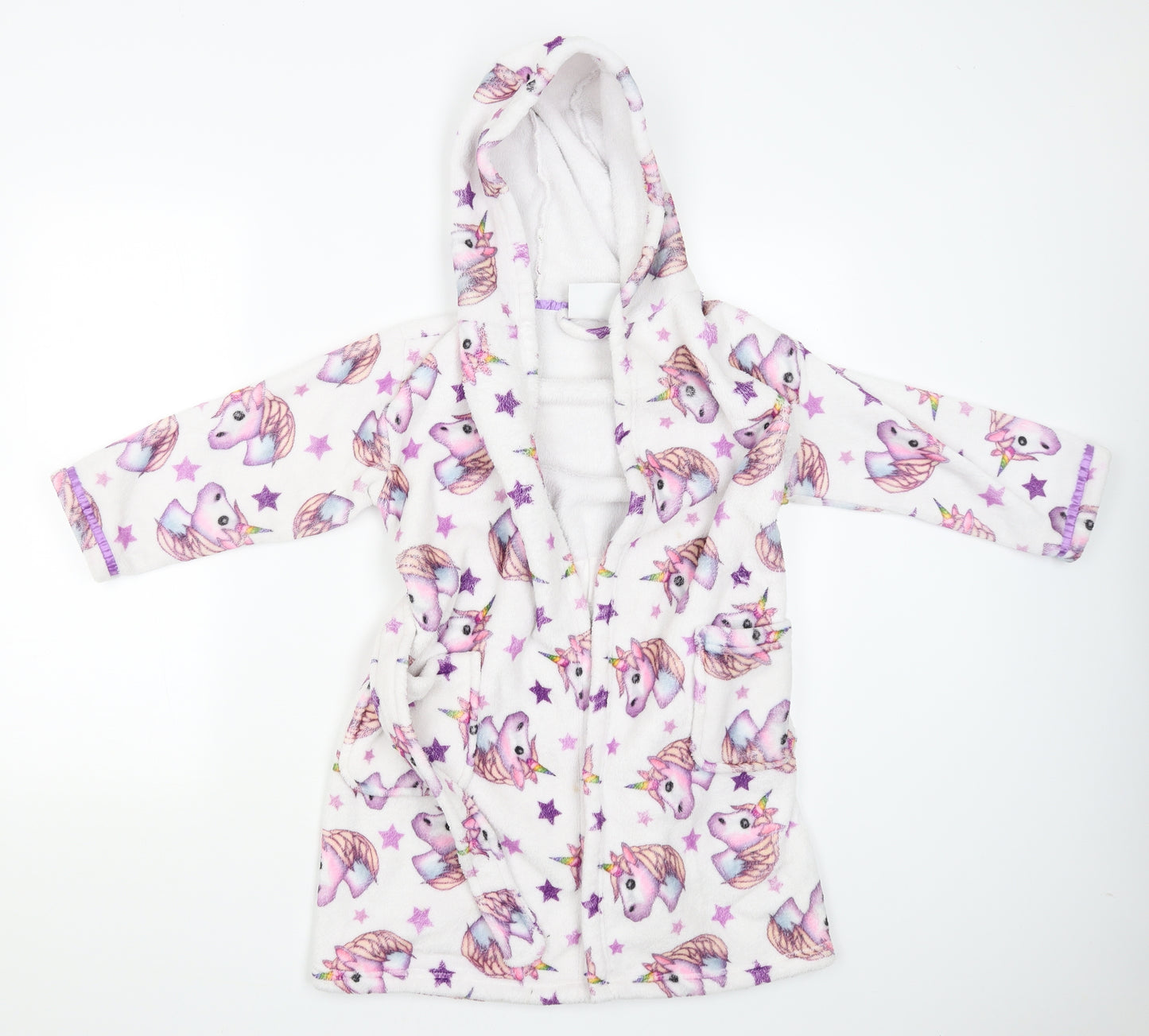 Emoji Girls White Solid  Cami Gown Size 5-6 Years  - UNICORN