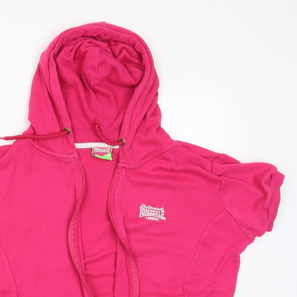 Lonsdale Womens Pink   Full Zip Hoodie Size 10