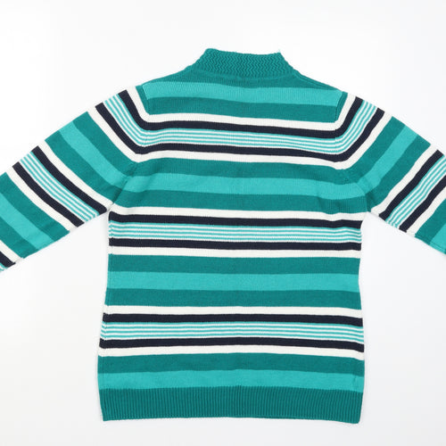 ISLE Essentials Womens Green Striped  Pullover Jumper Size S