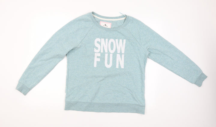 TU Womens Green Pullover Jumper Size 14 - Snow Fun