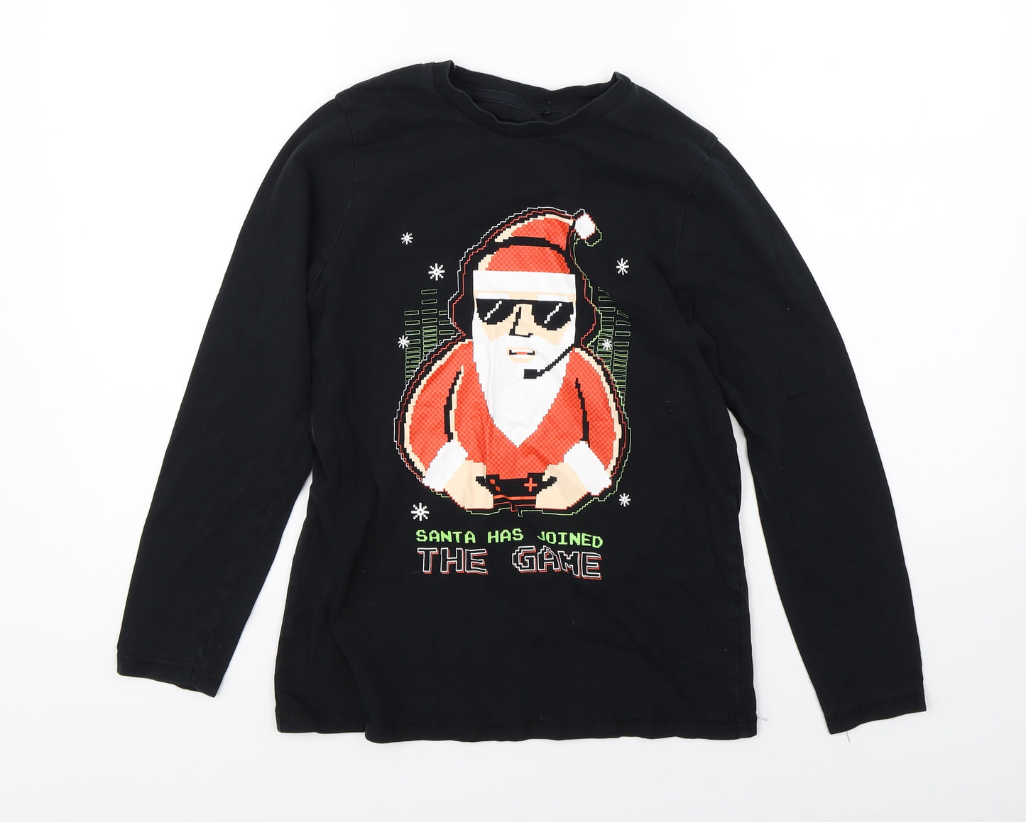 George Boys Black   Basic T-Shirt Size 12-13 Years  - christmas