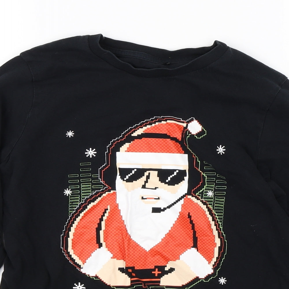 George Boys Black   Basic T-Shirt Size 12-13 Years  - christmas