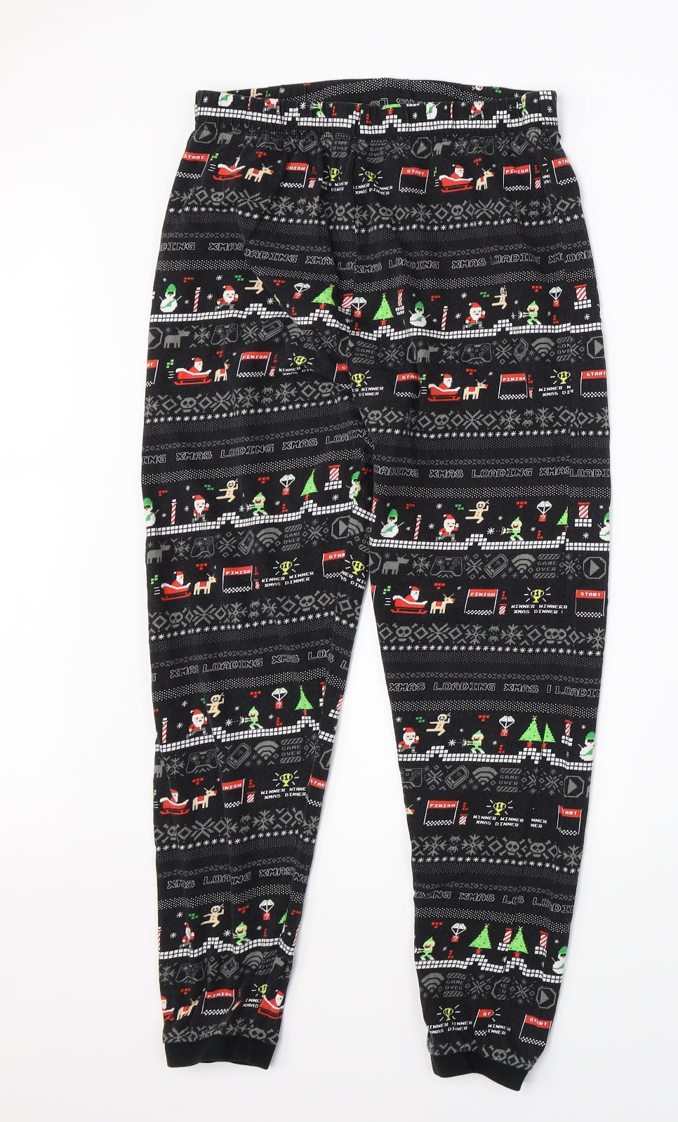 George Boys Black    Pyjama Pants Size 12-13 Years  - christmas