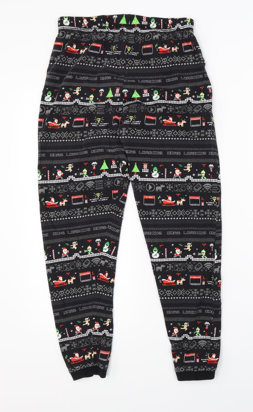 George Boys Black    Pyjama Pants Size 12-13 Years  - christmas