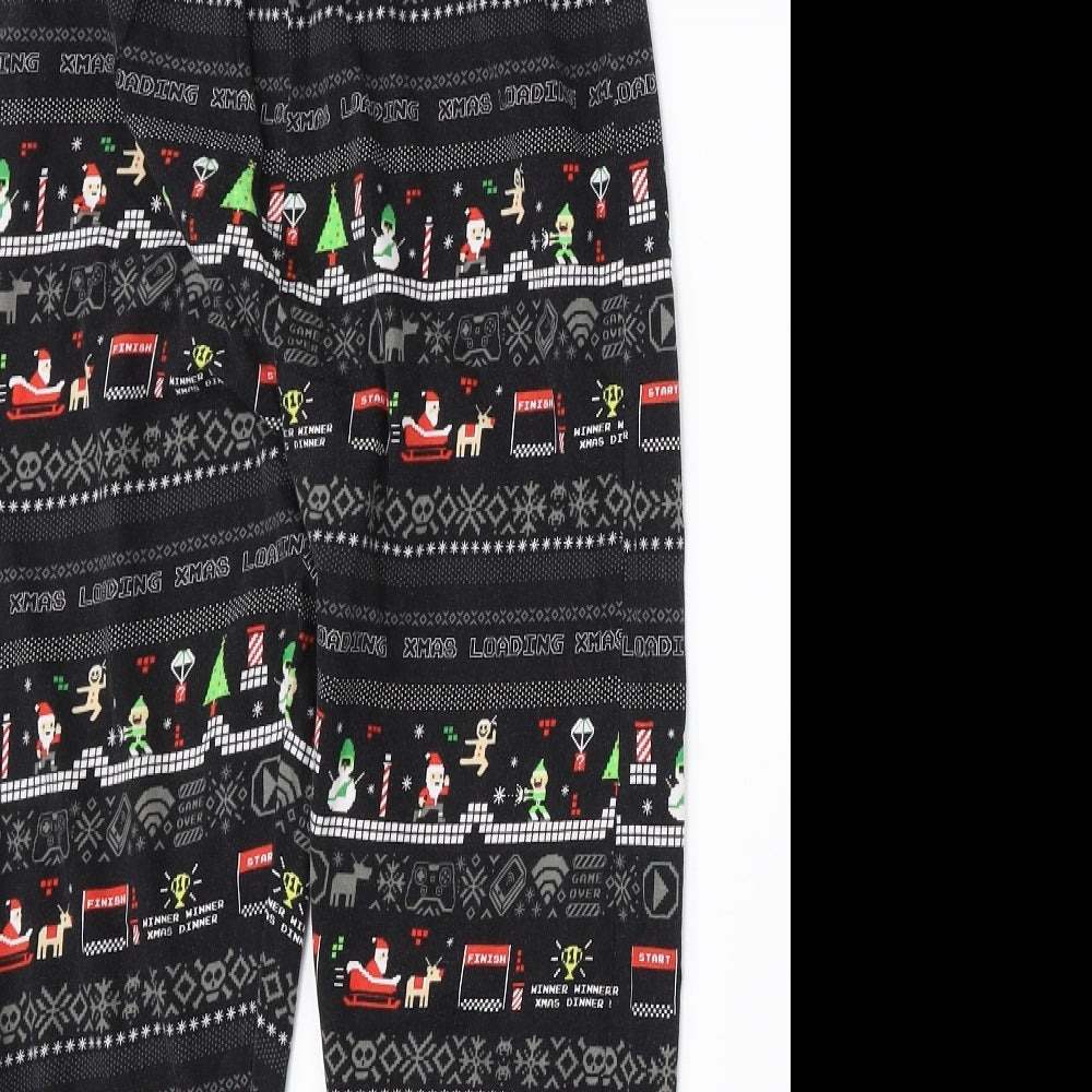 George Boys Black    Pyjama Pants Size 12-13 Years  - christmas