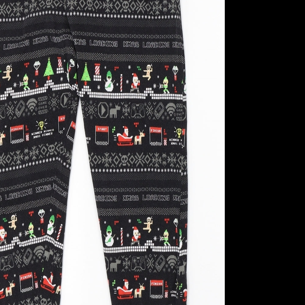 George Boys Black    Pyjama Pants Size 12-13 Years  - christmas