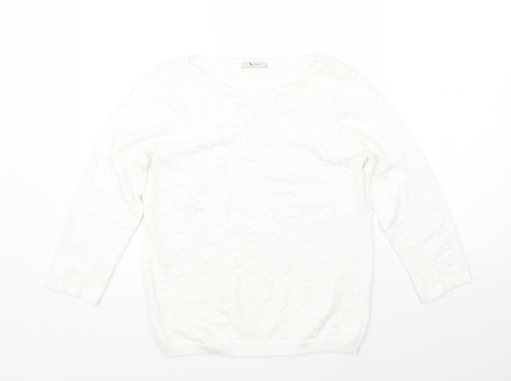 TU Womens White Pullover Jumper Size 10