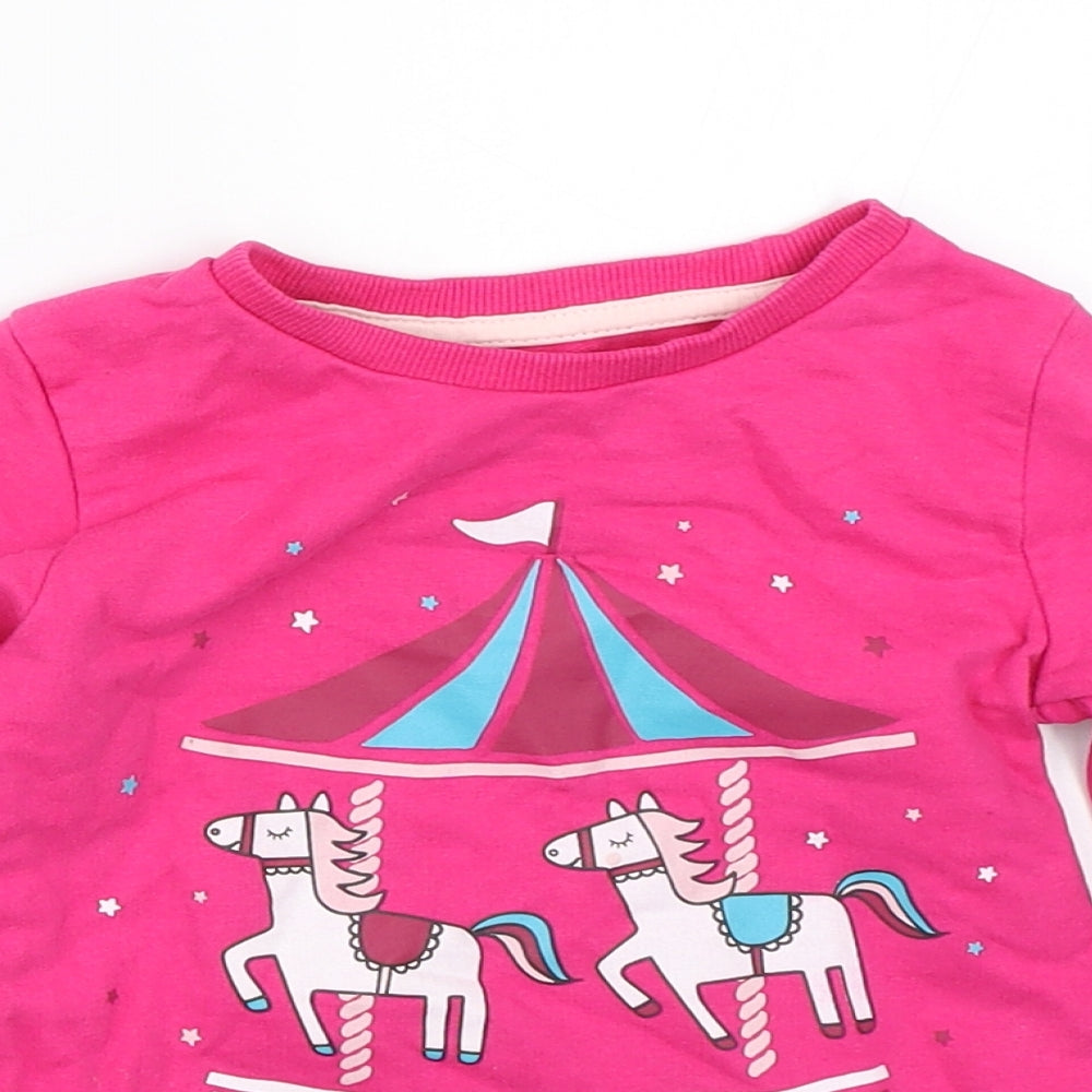 Pep & Co Girls Pink   Pullover Jumper Size 18-24 Months  - unicorns