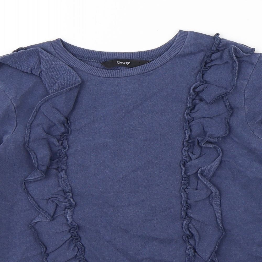 George Girls Blue   Pullover Jumper Size 5-6 Years