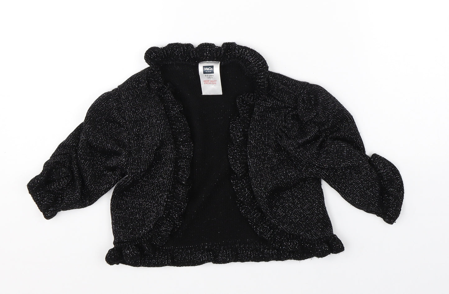 M&Co Girls Black   Shrug Jumper Size 8-9 Years