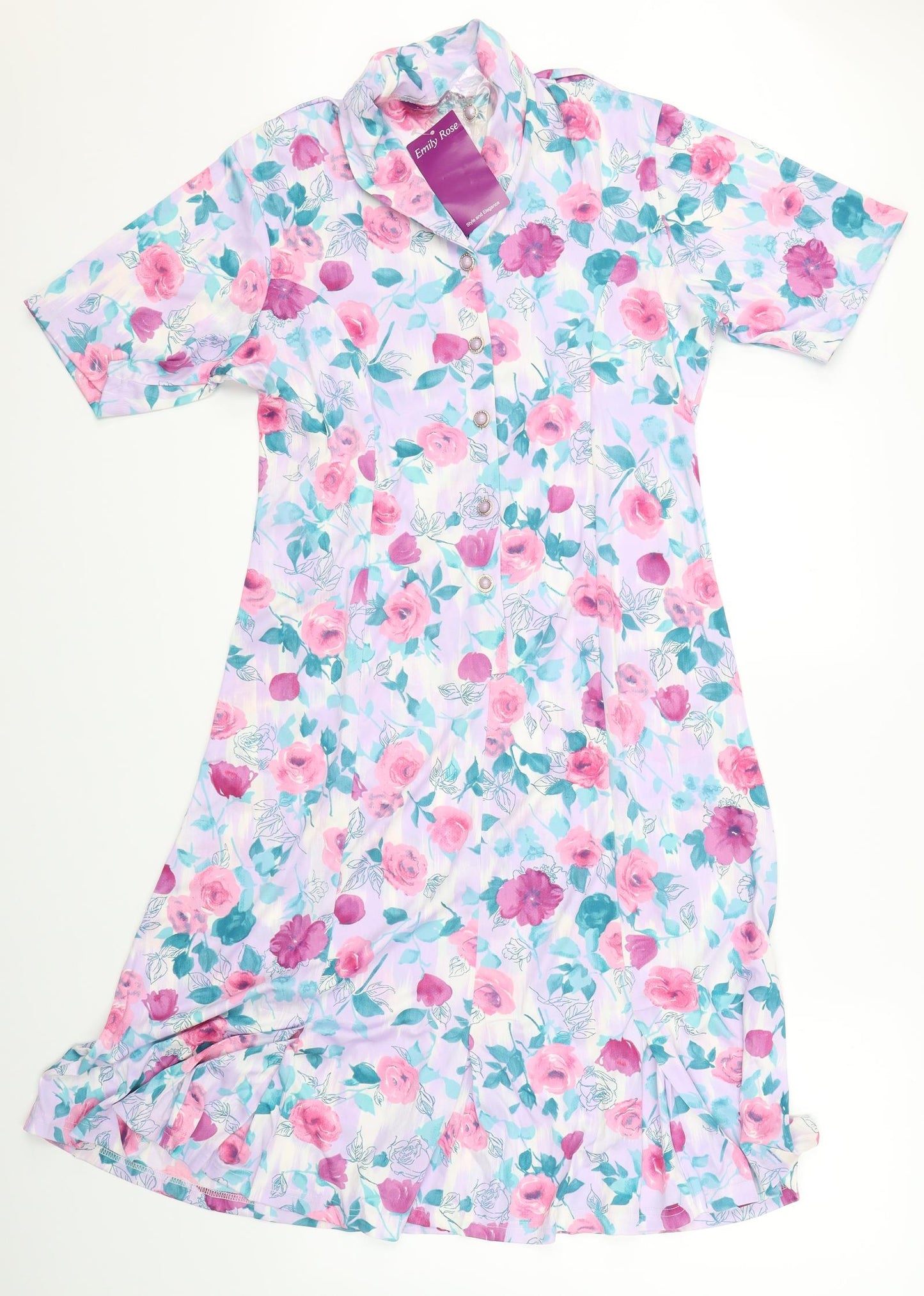 Emily Rose Womens Purple Floral   Dress Size 14