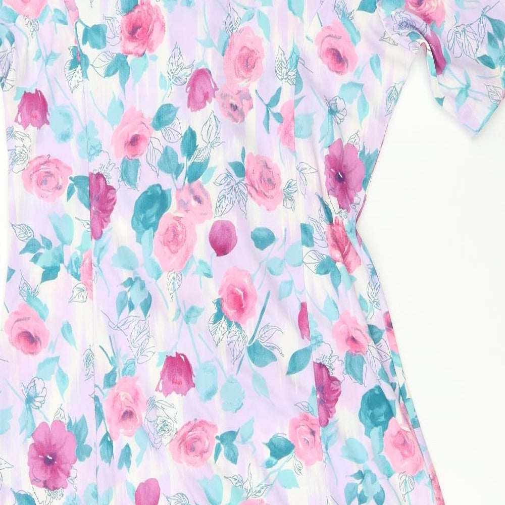 Emily Rose Womens Purple Floral   Dress Size 14