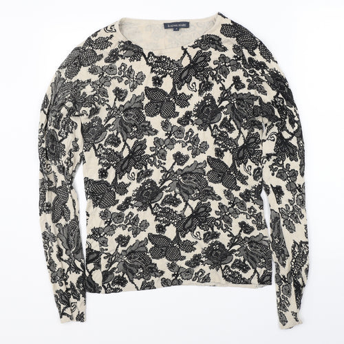Karen Scott Womens Beige Floral  Pullover Jumper Size 2