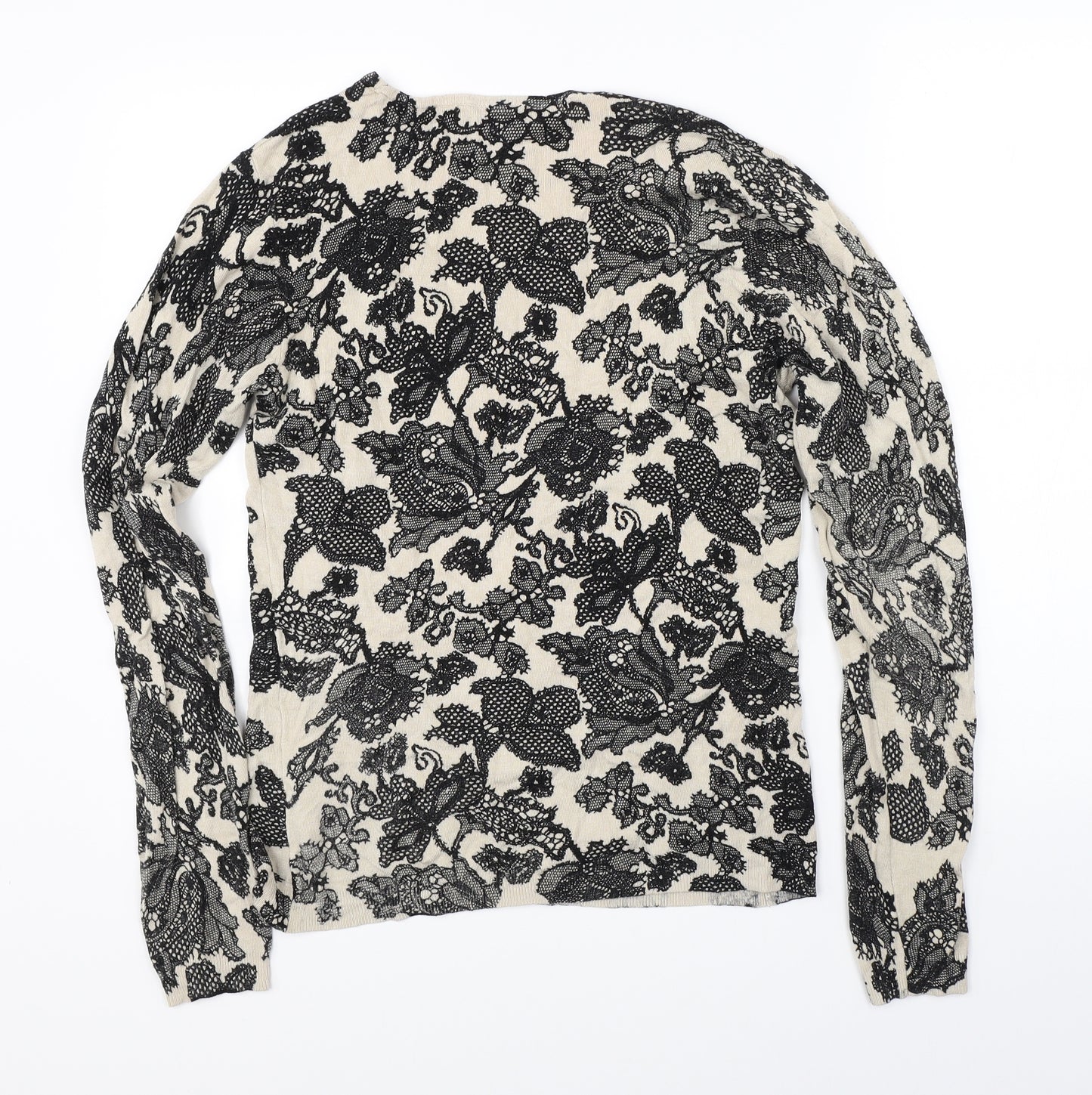 Karen Scott Womens Beige Floral  Pullover Jumper Size 2