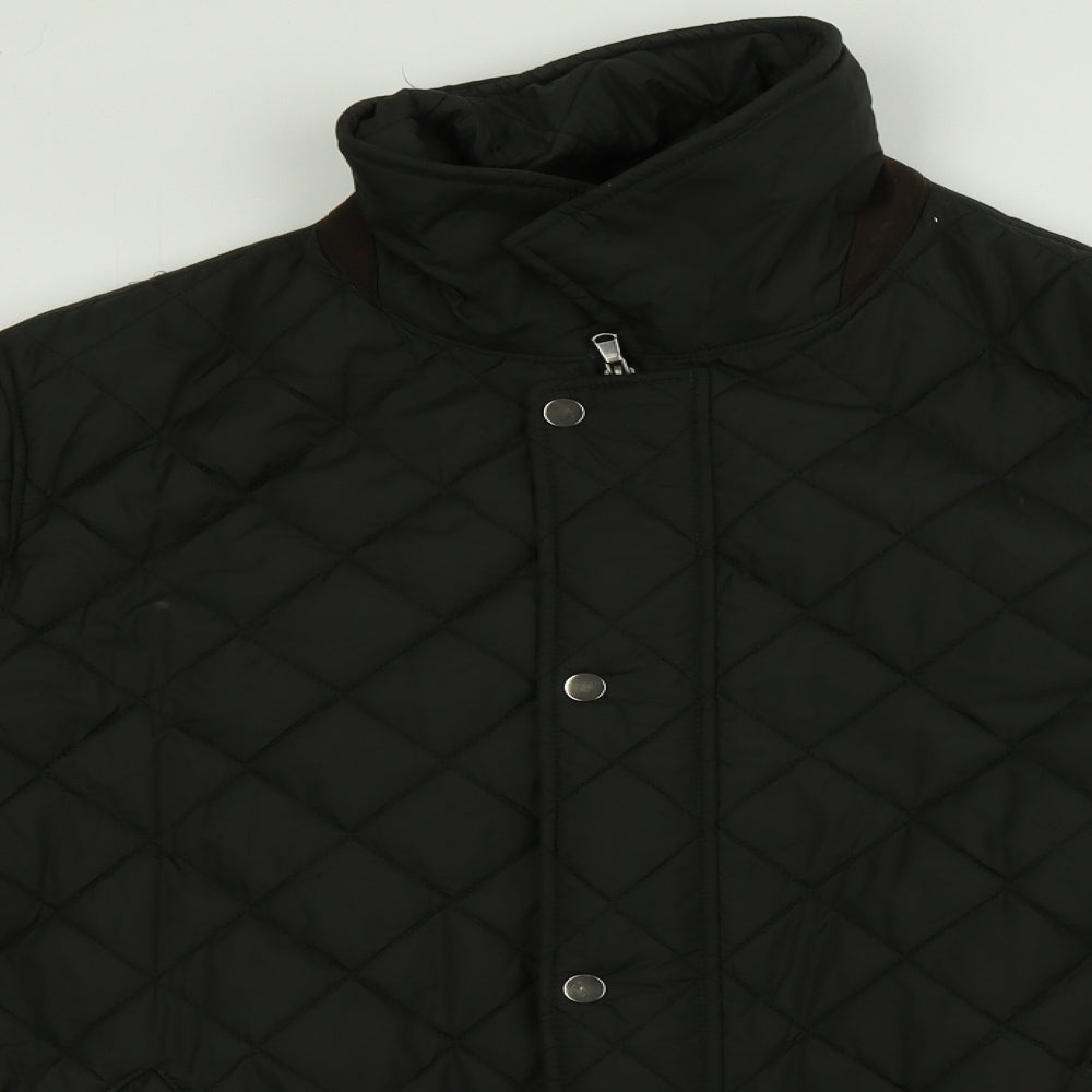 John Lewis  Mens Black   Quilted Coat Size XL