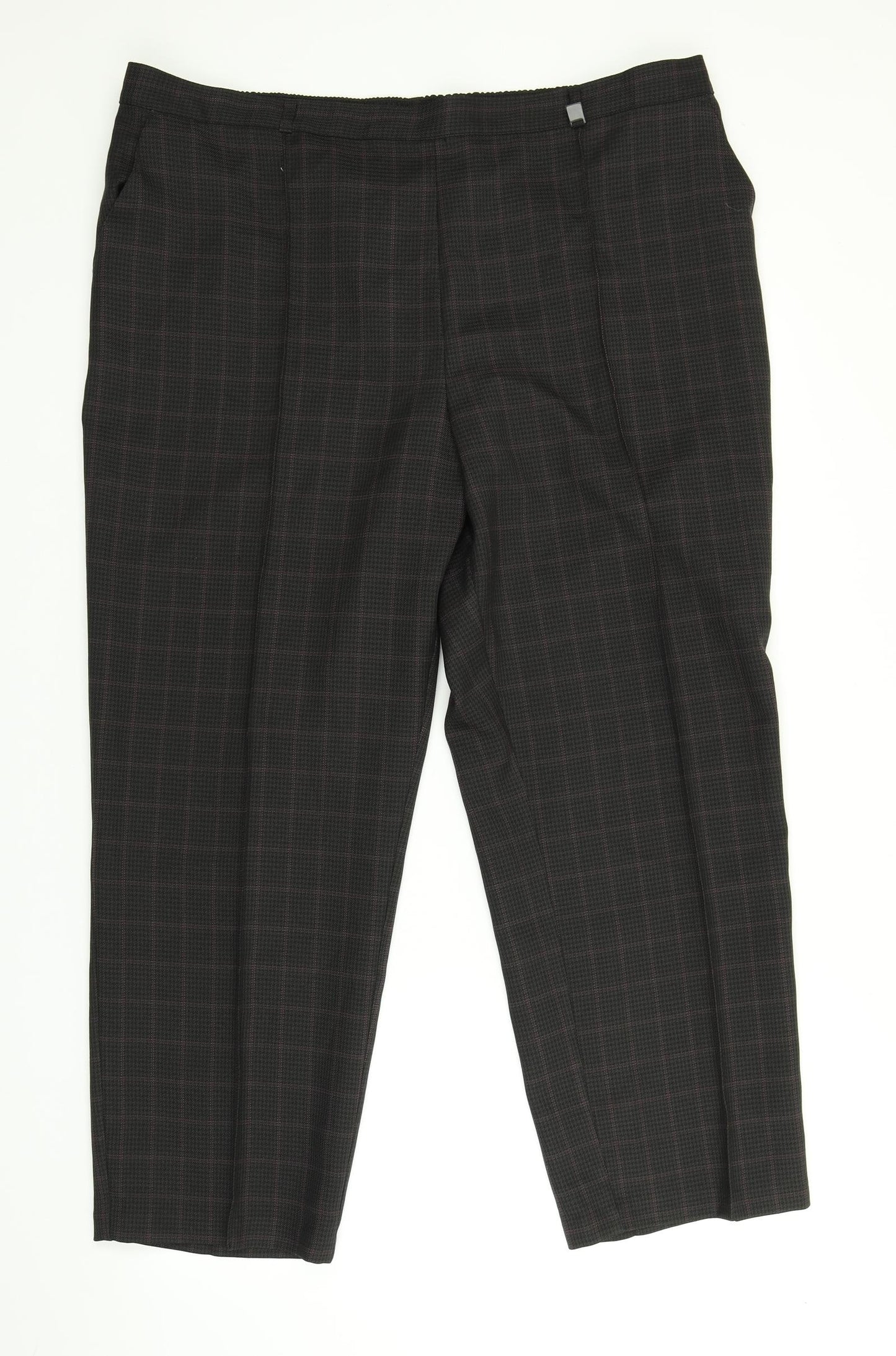 M&S Womens Multicoloured Plaid  Trousers  Size 20 L25 in