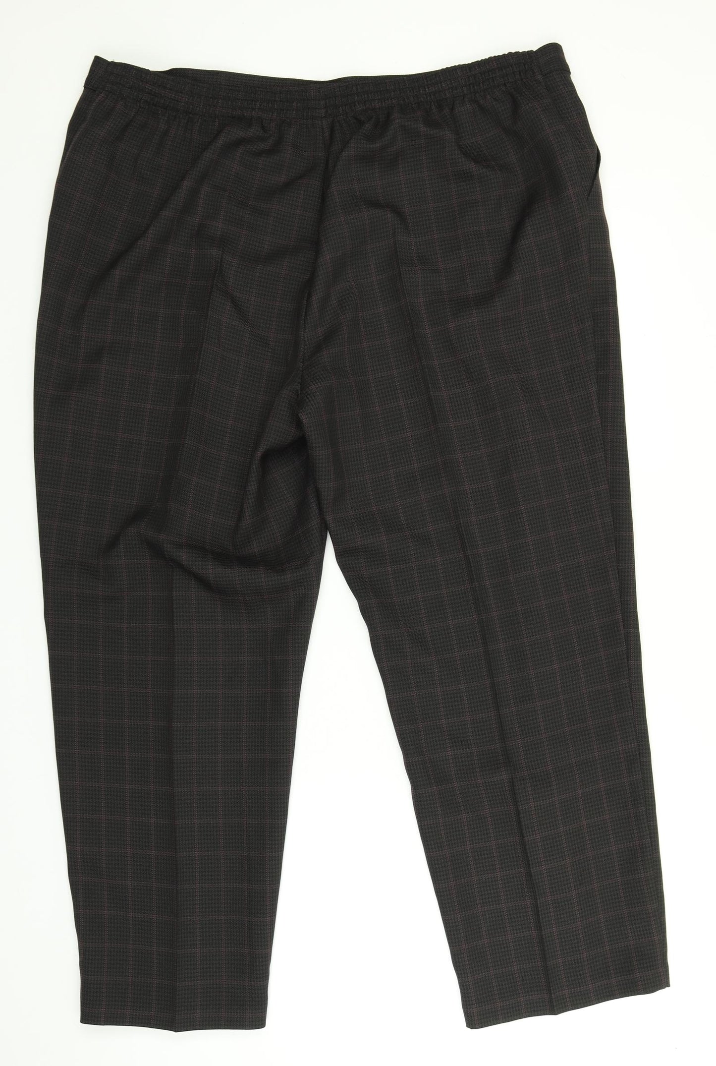 M&S Womens Multicoloured Plaid  Trousers  Size 20 L25 in