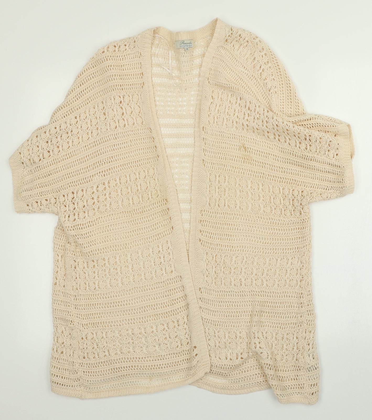 Peacocks Womens Beige   Shrug Jumper Size 18