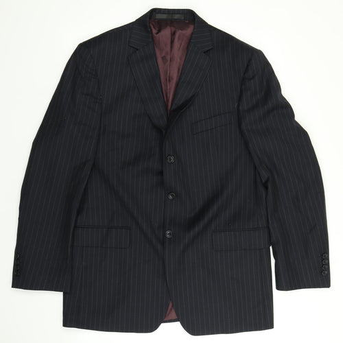 M&S Mens Black Striped  Jacket Suit Jacket