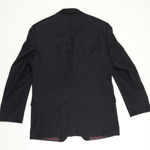 M&S Mens Black Striped  Jacket Suit Jacket