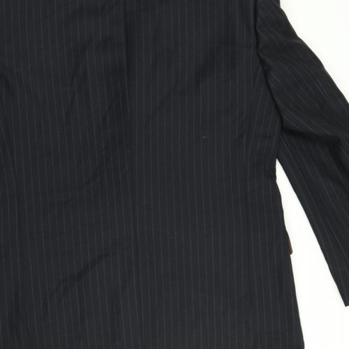 M&S Mens Black Striped  Jacket Suit Jacket