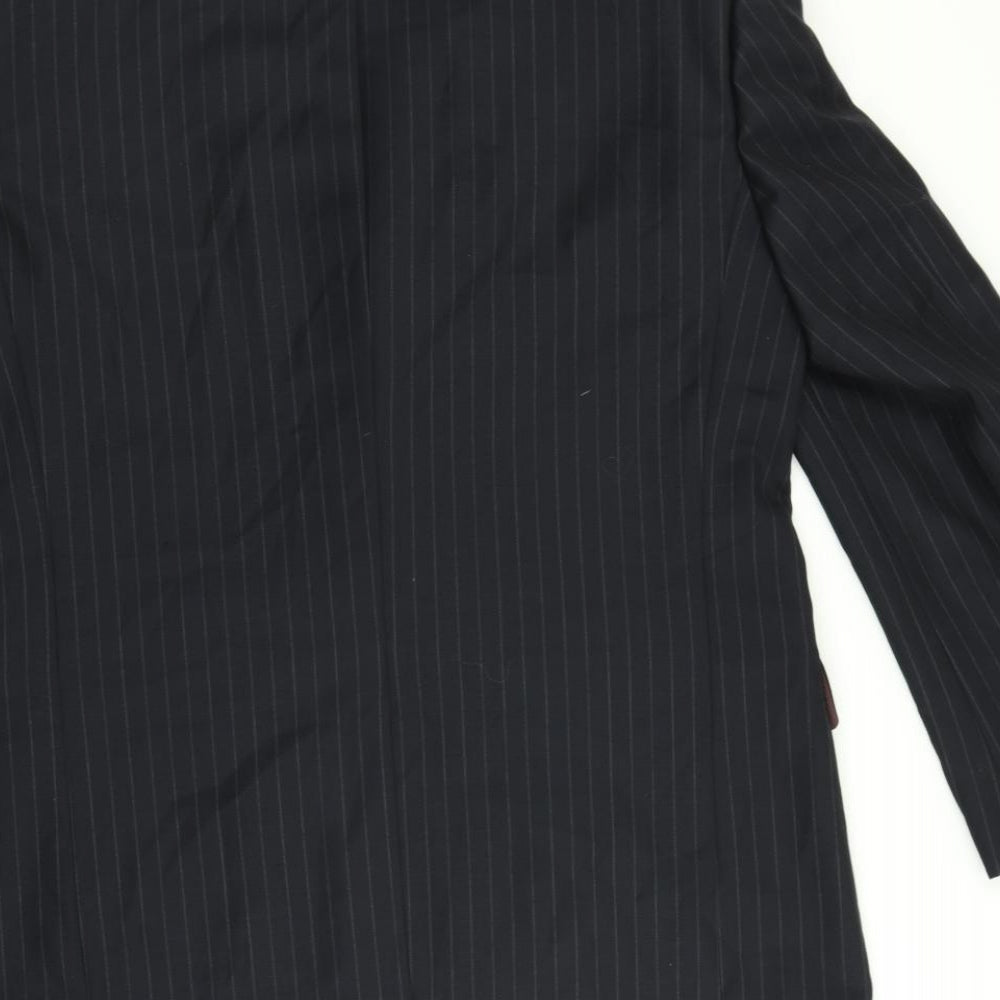 M&S Mens Black Striped  Jacket Suit Jacket