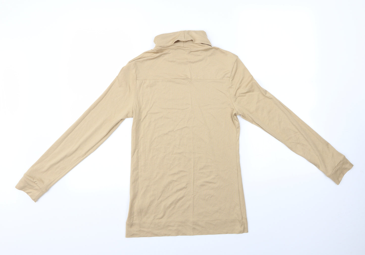 Marks and Spencer Womens Beige   Basic T-Shirt Size 8  - Roll Neck