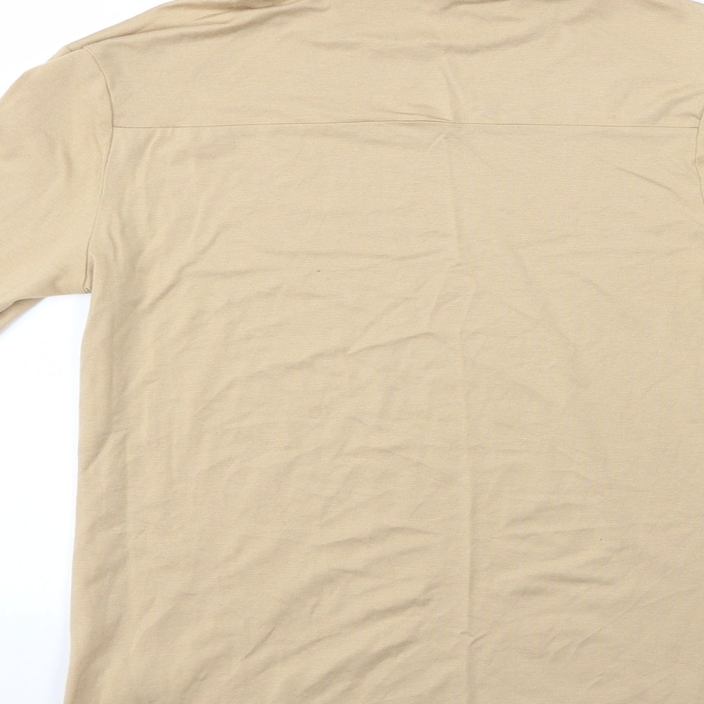 Marks and Spencer Womens Beige   Basic T-Shirt Size 8  - Roll Neck