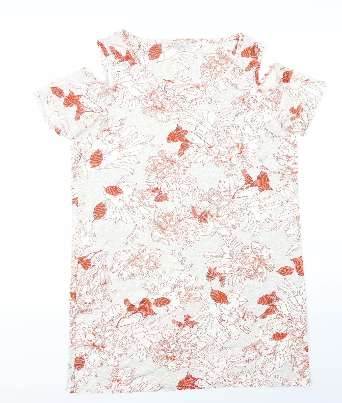 George Womens Multicoloured Floral  T-Shirt Dress  Size 12  - Beach Wear, Shoulder cut out