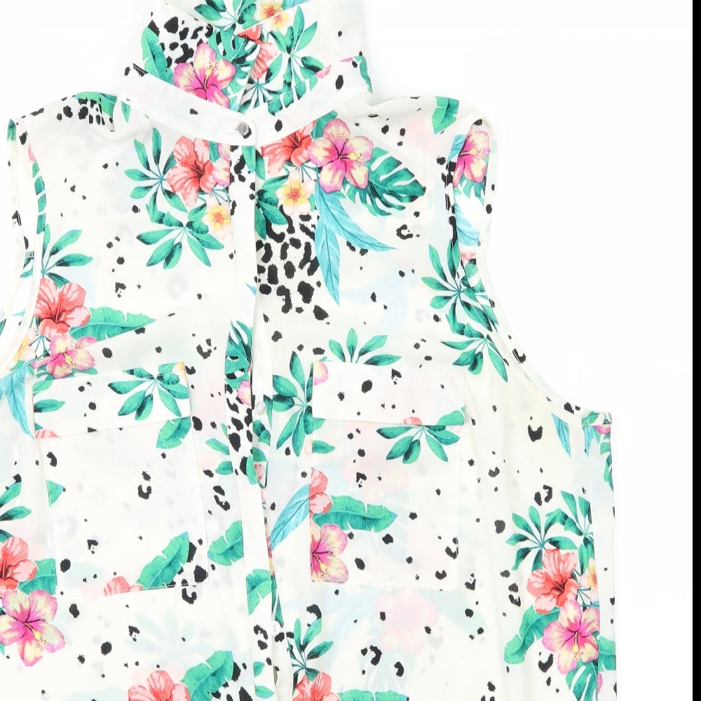 Primark Womens Multicoloured Floral  Tunic Blouse Size 18  - Sleeveless