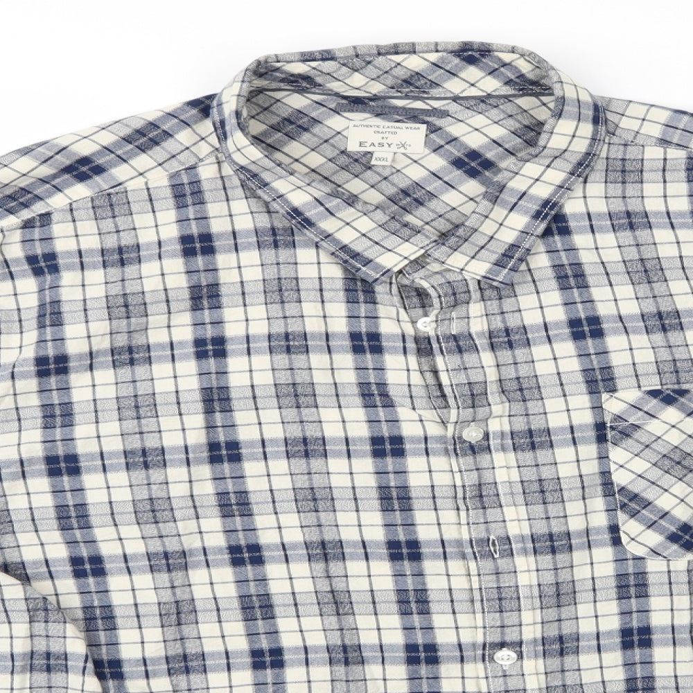 Easy Mens Blue Check   Button-Up Size 3XL  - Check Shirt