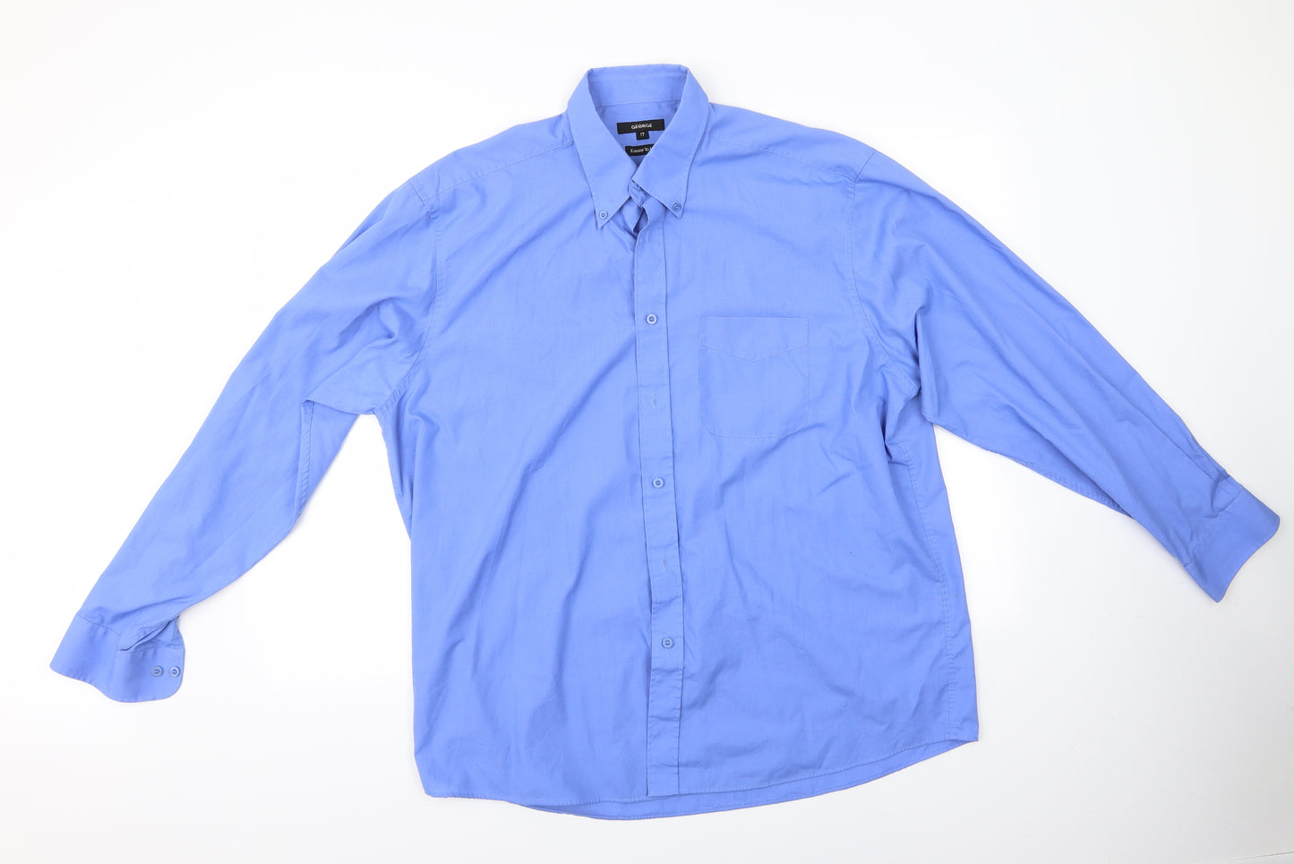 George Mens Blue    Dress Shirt Size 17  - Formal Shirt
