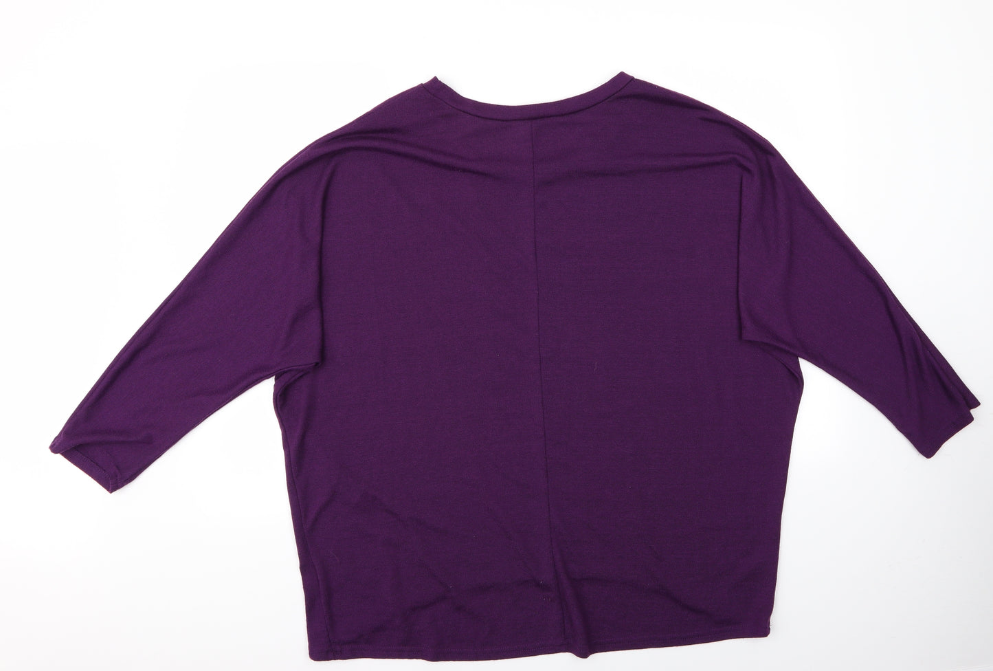 Zanzea Womens Purple   Pullover Jumper Size 2XL  - Batwing Sleeve