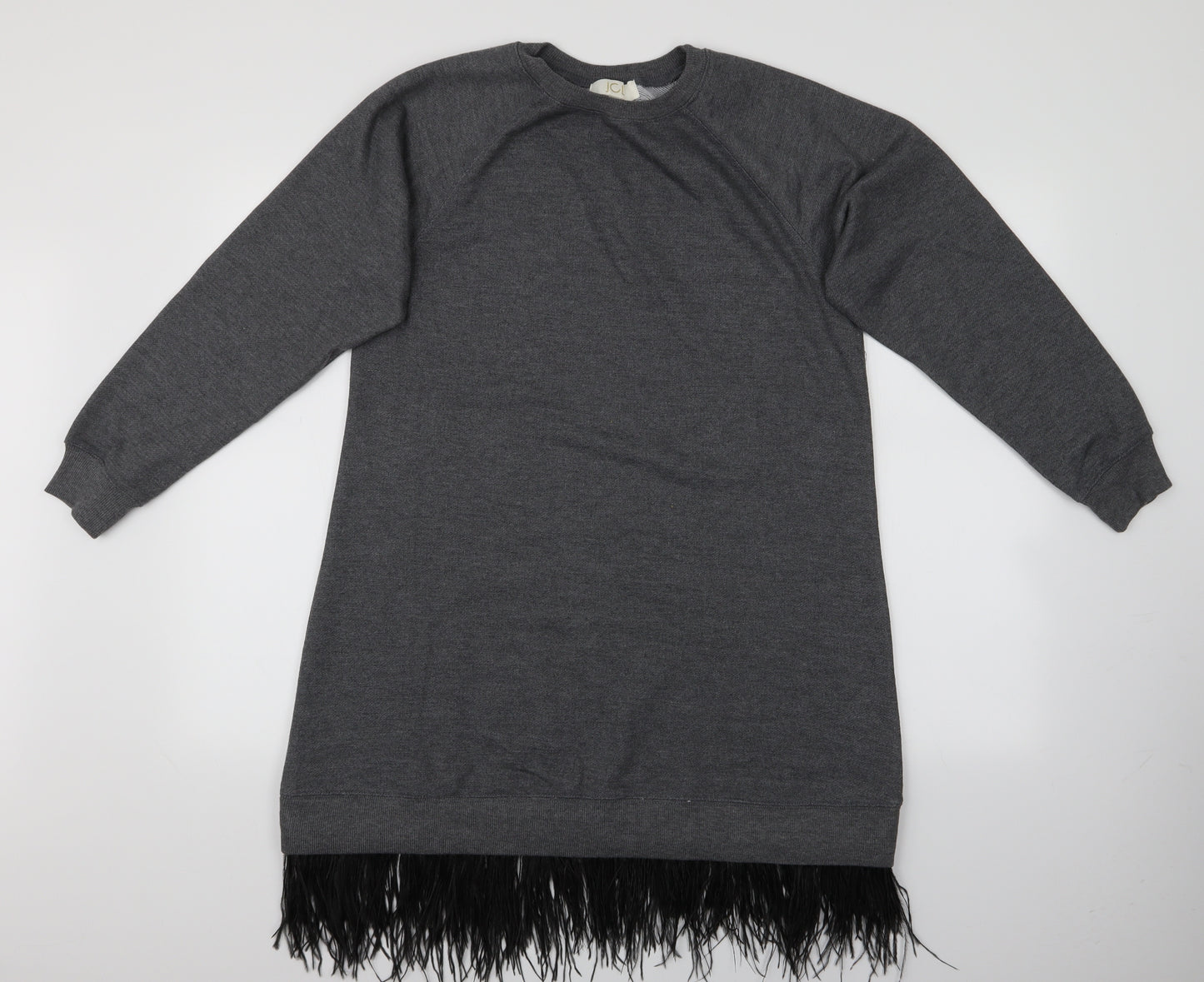 JCL Womens Green   Pullover Jumper Size S  - Longline fringed