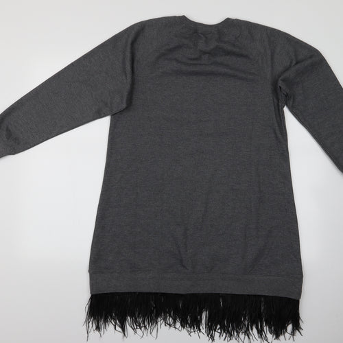 JCL Womens Green   Pullover Jumper Size S  - Longline fringed