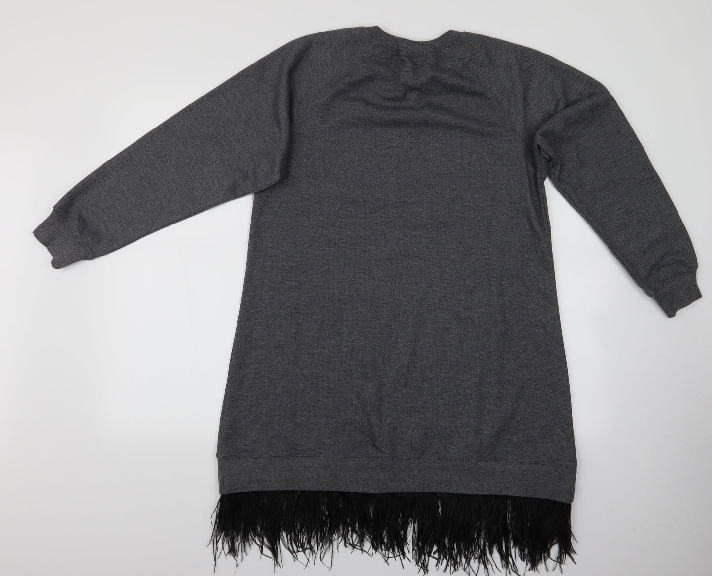 JCL Womens Green   Pullover Jumper Size S  - Longline fringed