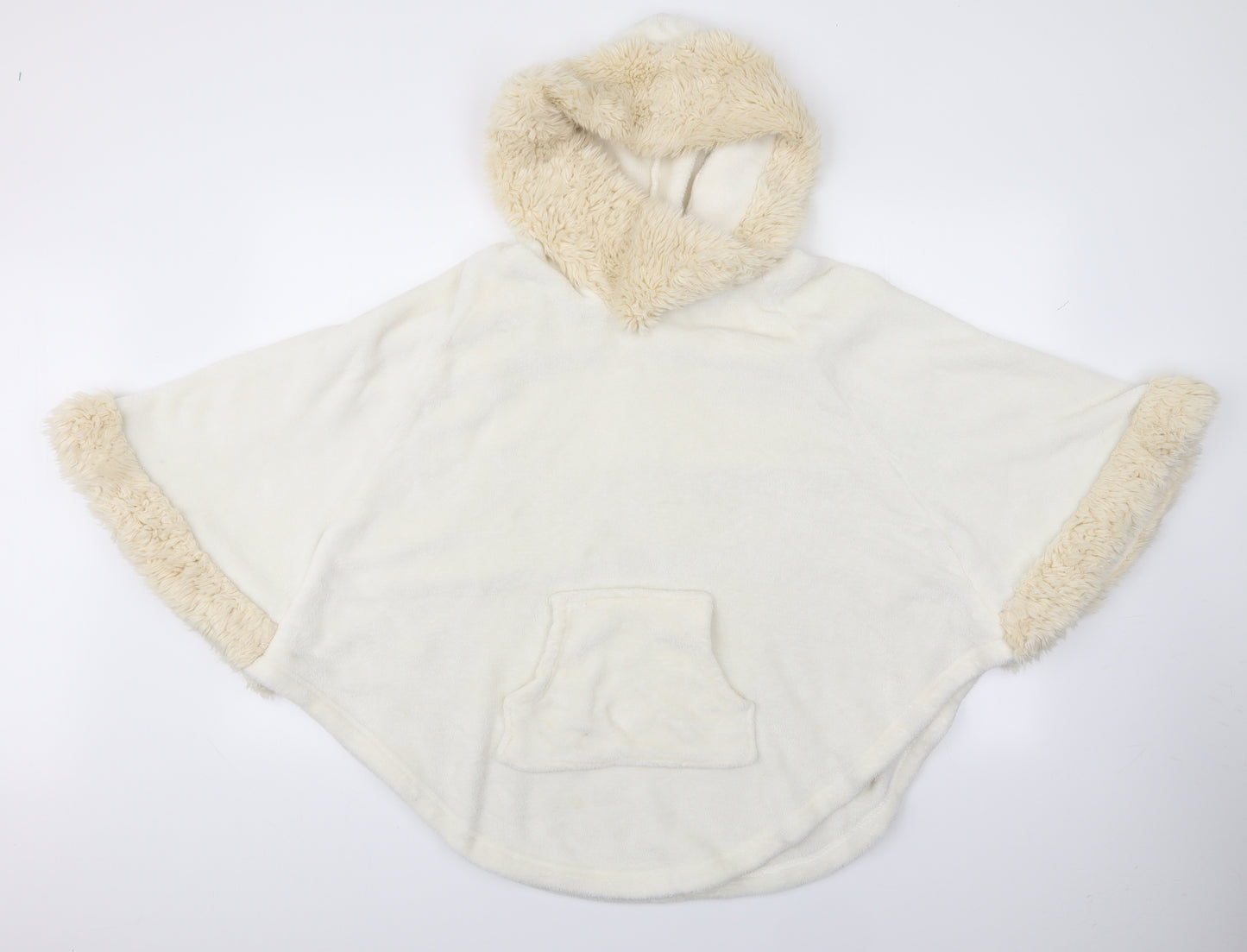 Florence and Fred Womens Ivory   Overcoat Poncho Size S  - Hooded Poncho