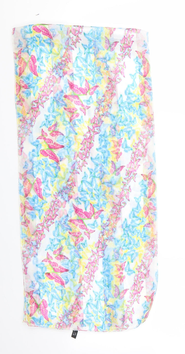 Womens Multicoloured Animal Print Satin  Scarf   - Butterfly Print Scraf