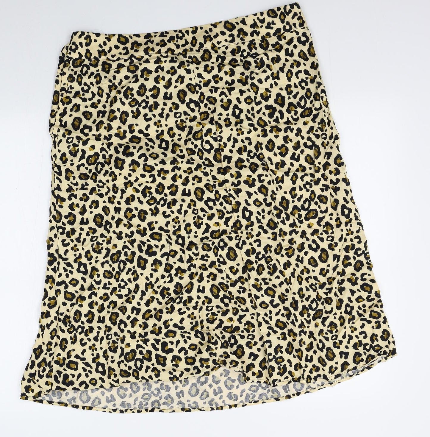 TU Womens Yellow Animal Print  A-Line Skirt Size 16