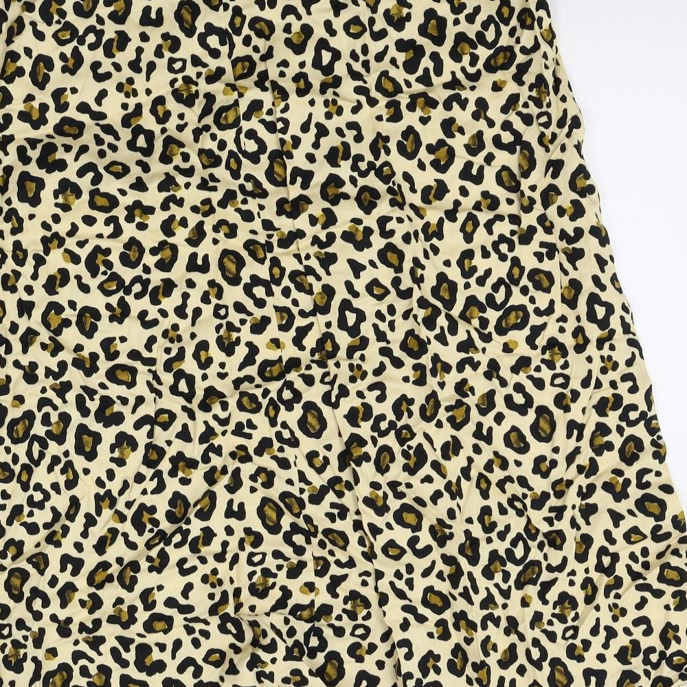 TU Womens Yellow Animal Print  A-Line Skirt Size 16