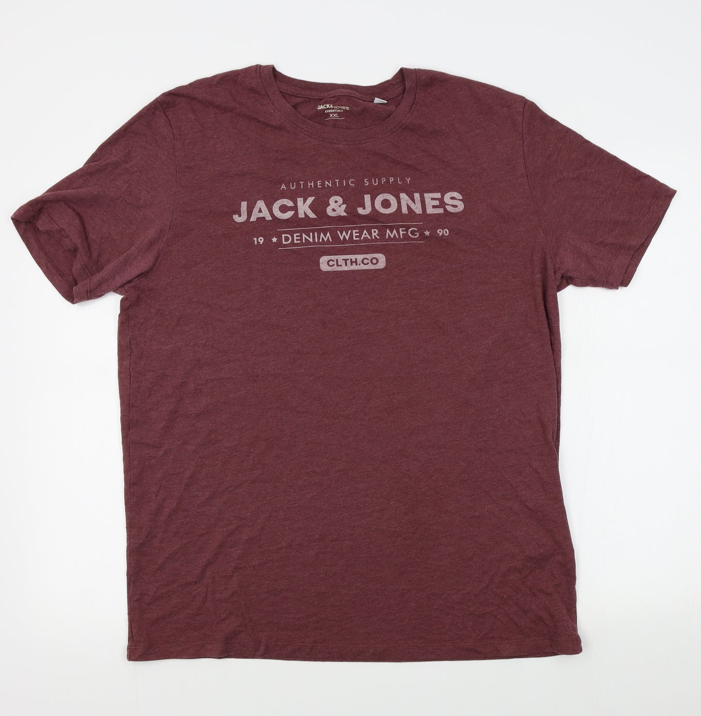 JACK & JONES Mens Red    T-Shirt Size 2XL