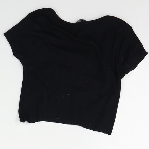 Primark Womens Black   Cropped T-Shirt Size 2XS