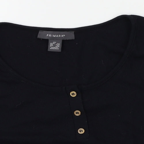 Primark Womens Black   Cropped T-Shirt Size 2XS