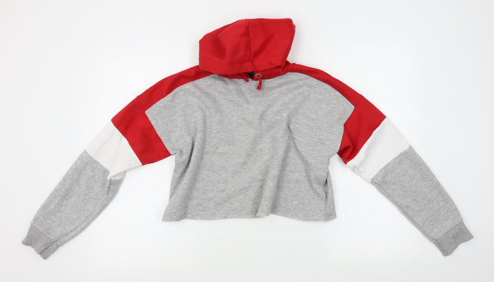 New Look Girls Grey   Pullover Hoodie Size 12-13 Years  - cropped