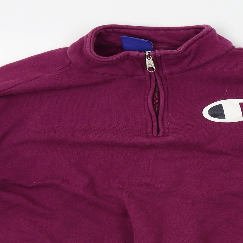 Champion Womens Red   Pullover Sweatshirt Size S  - cropped