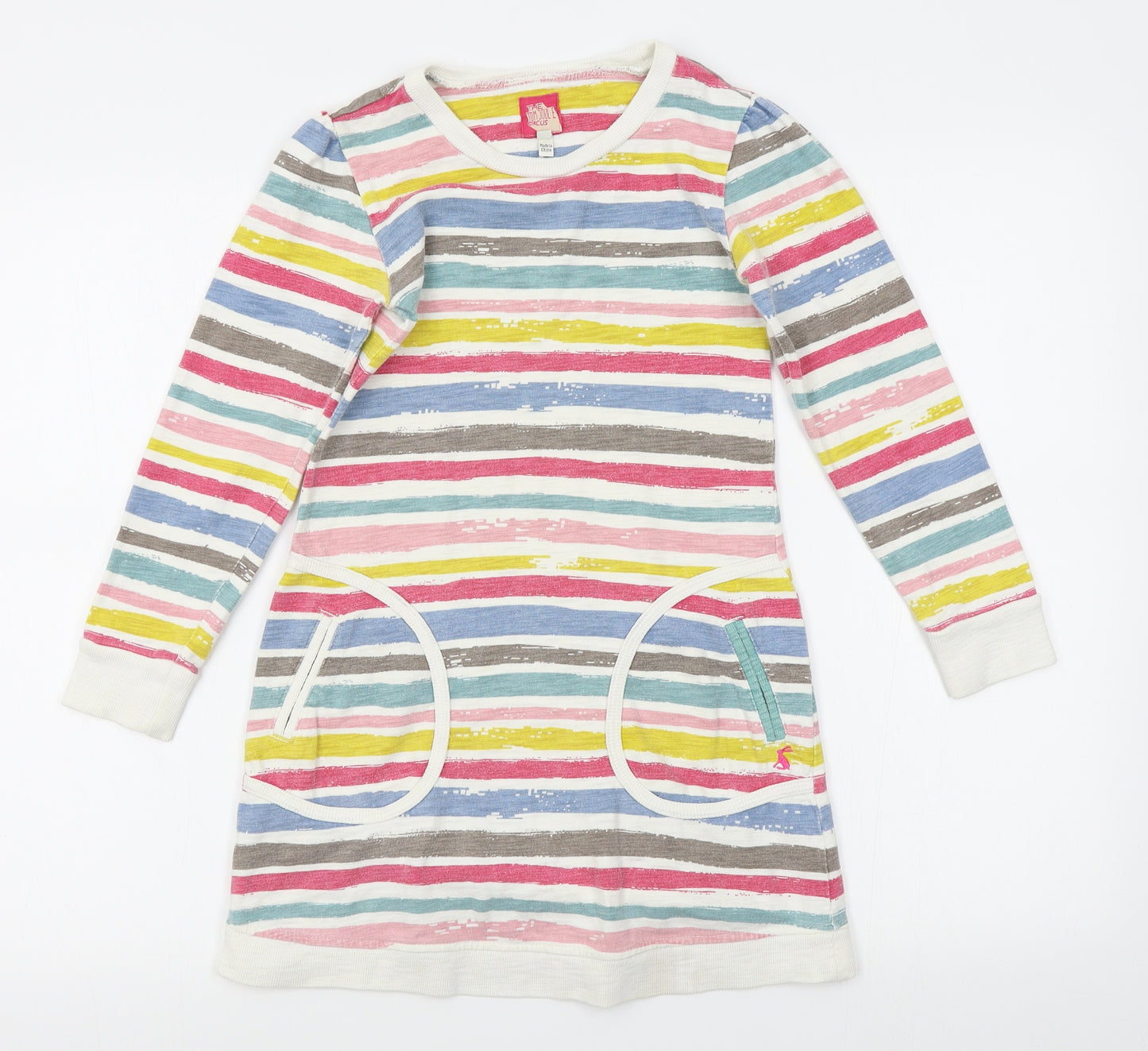 Joules Girls White Striped  A-Line  Size 9 Years