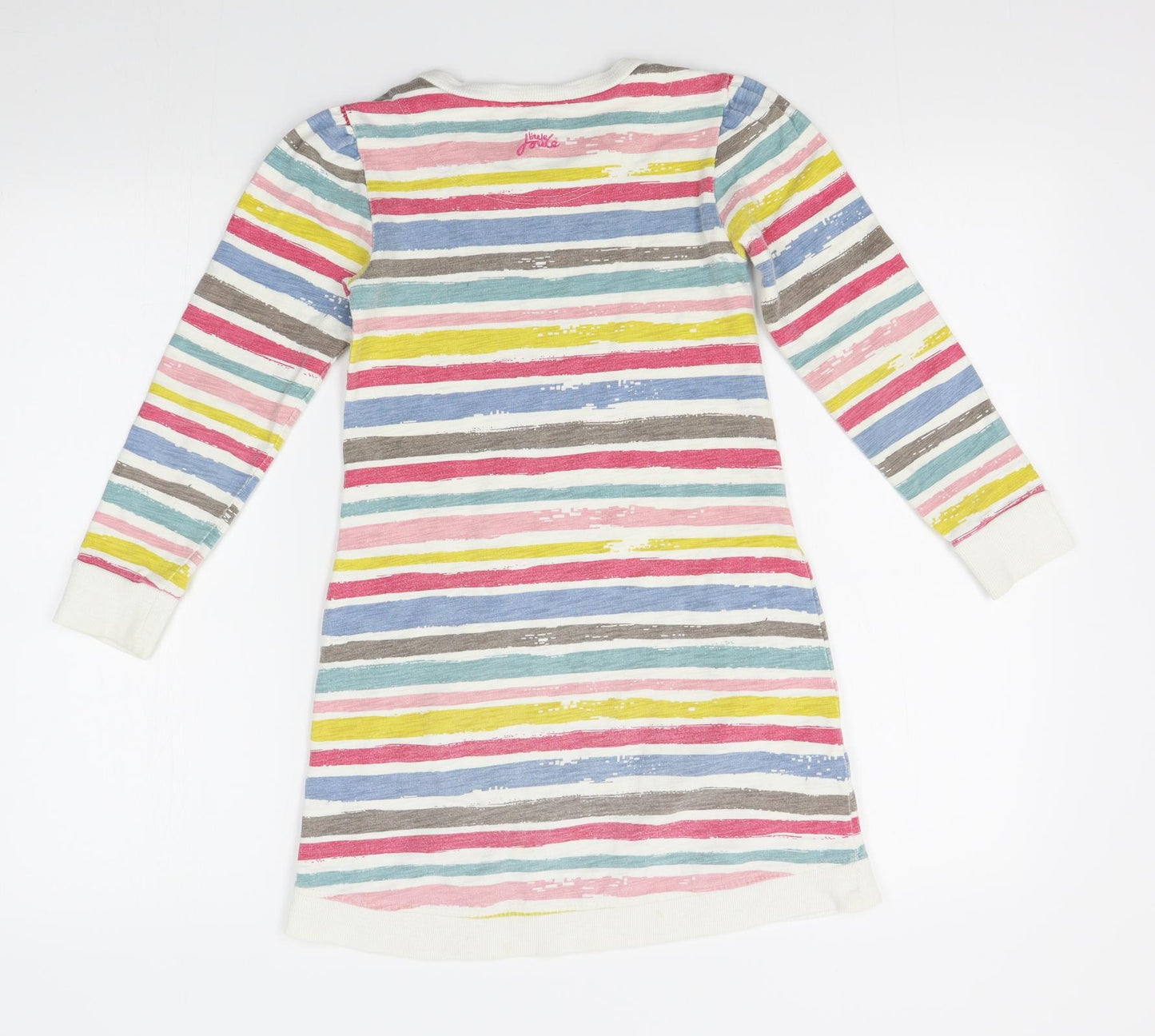 Joules Girls White Striped  A-Line  Size 9 Years