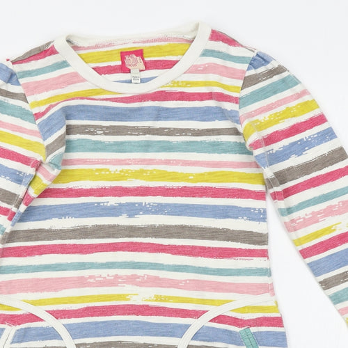Joules Girls White Striped  A-Line  Size 9 Years